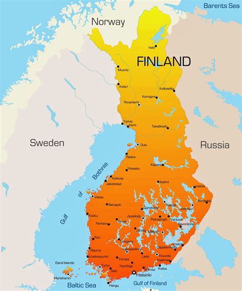 mapa da finlândia